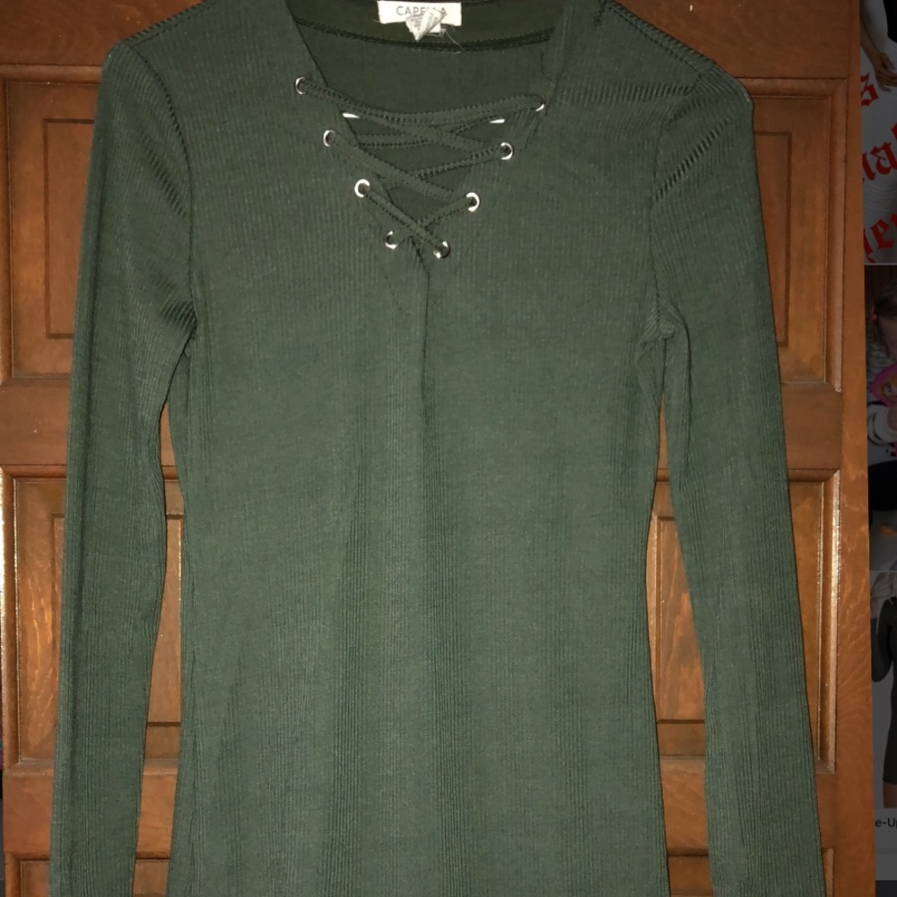 Nanamacs green lace up body con